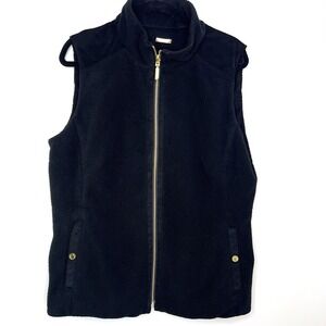 Lilly Pulitzer Brooklee Reversible Sherpa Vest‎ Black Faux Suede Size XL EUC